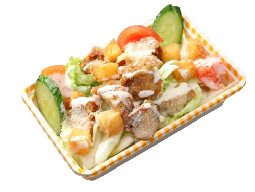 炸鸡块凯撒色拉大