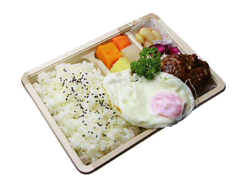 目玉焼きデミハンバーグ弁当